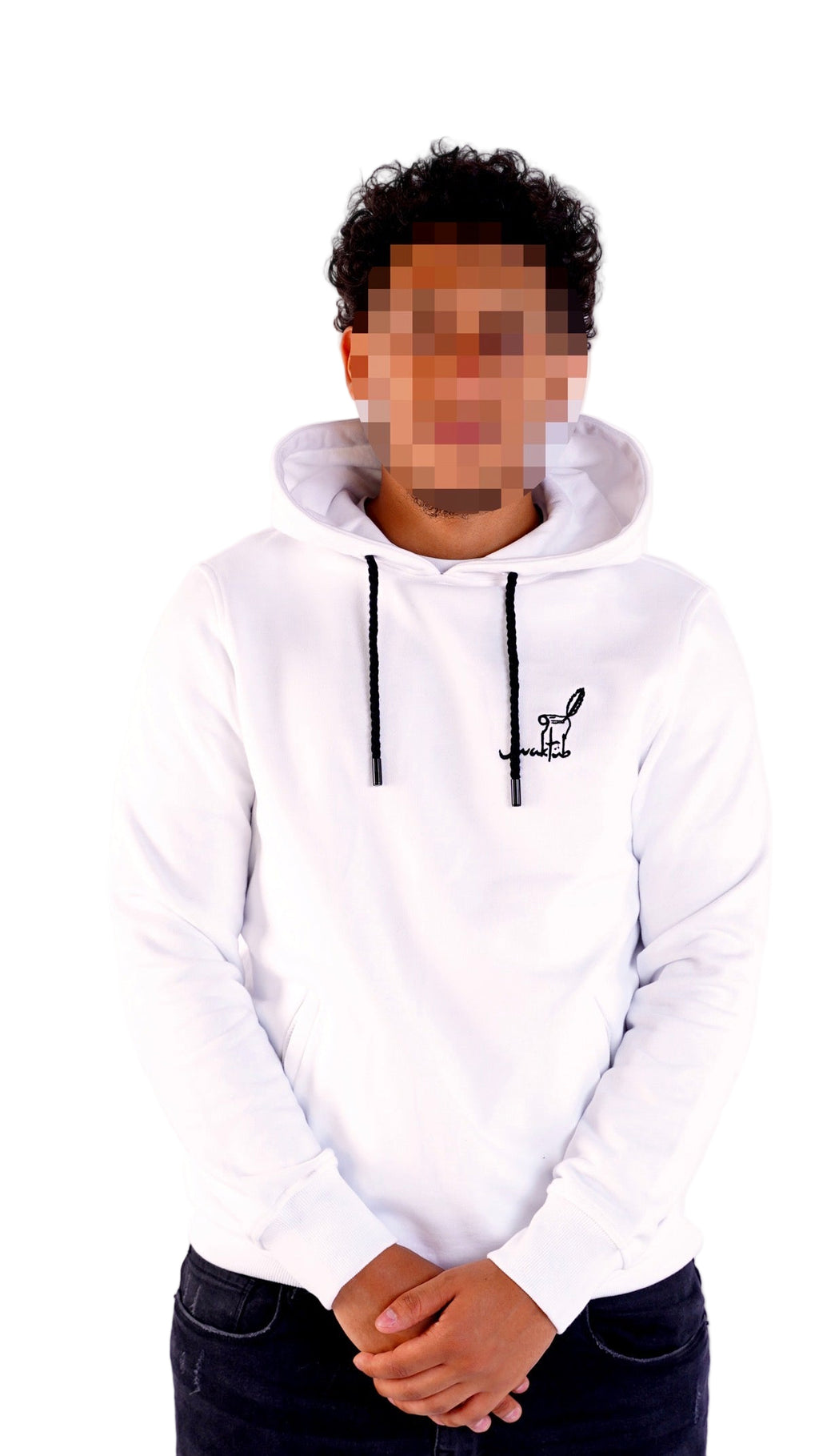 LIMITED EDITION 
WHITE "MAKTUB" Slim Fit Hoodie