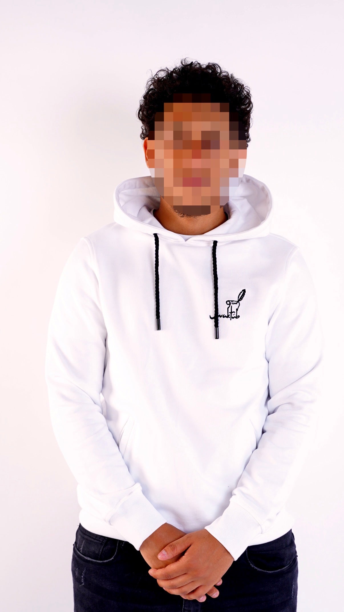 WHITE "MAKTUB" Slim Fit Hoodie