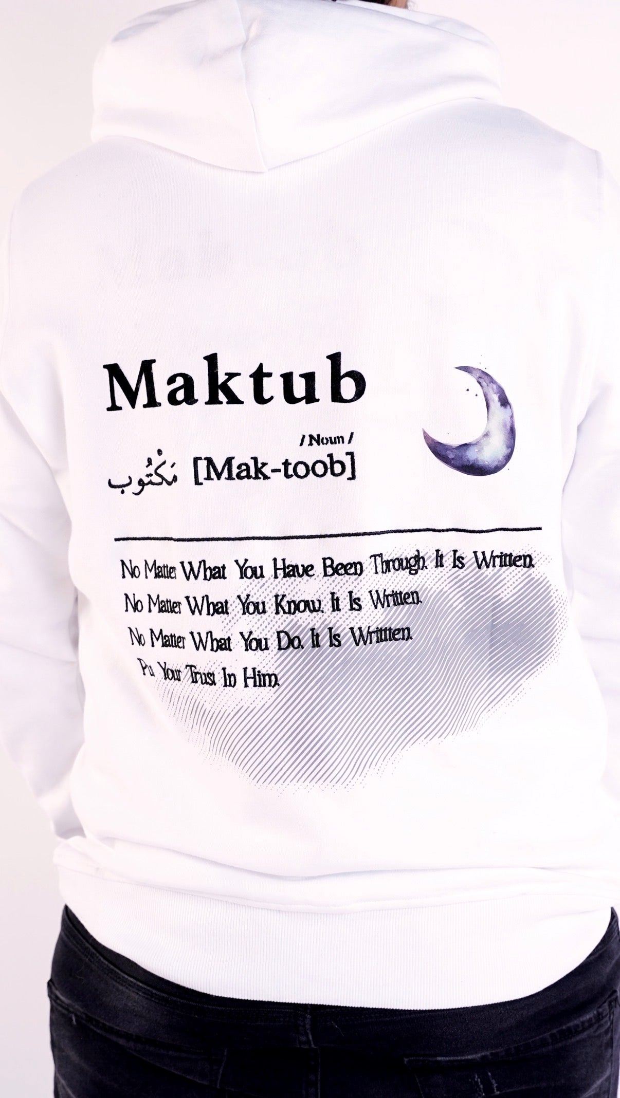 WHITE "MAKTUB" Slim Fit Hoodie