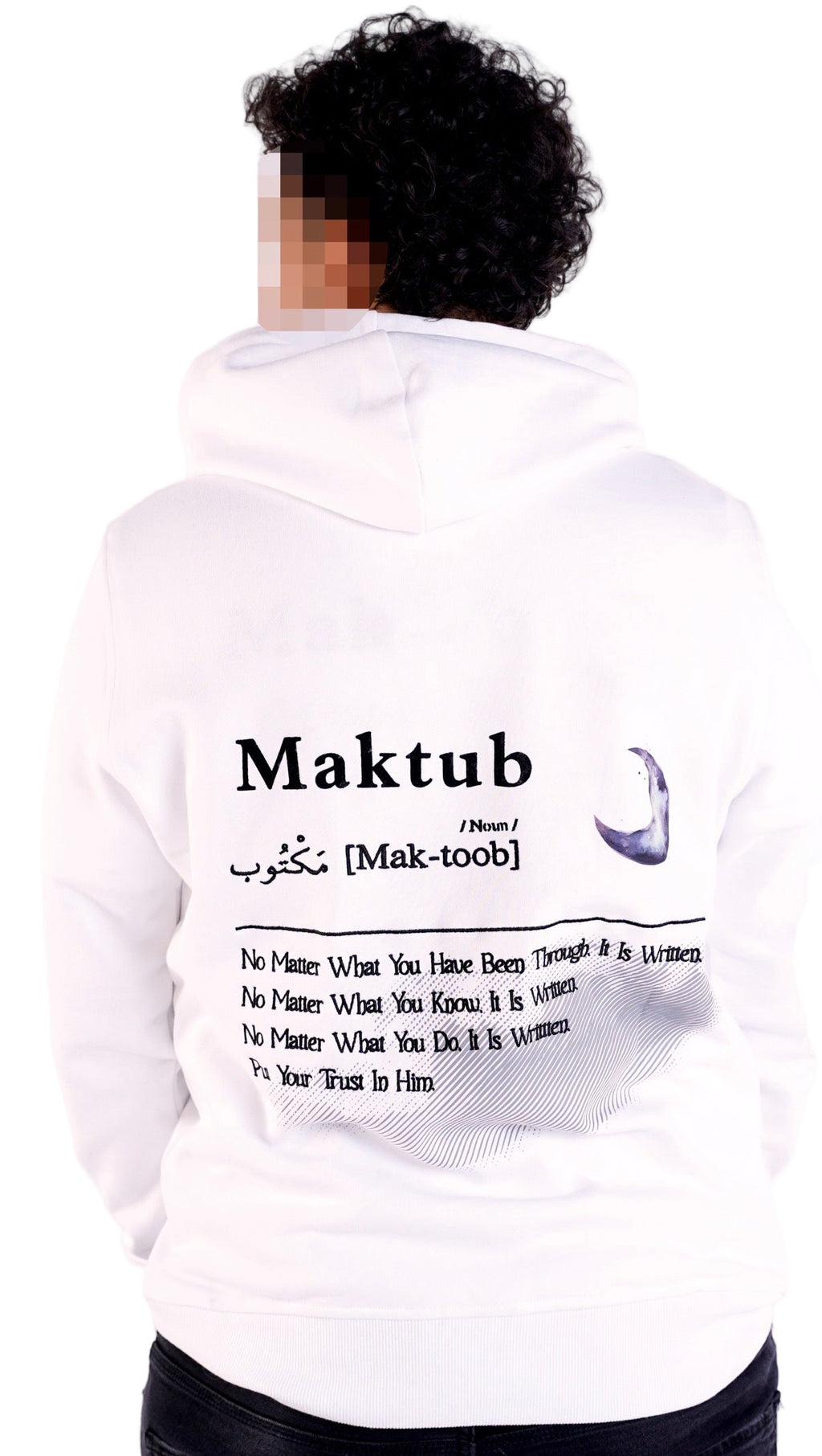 LIMITED EDITION 
WHITE "MAKTUB" Slim Fit Hoodie