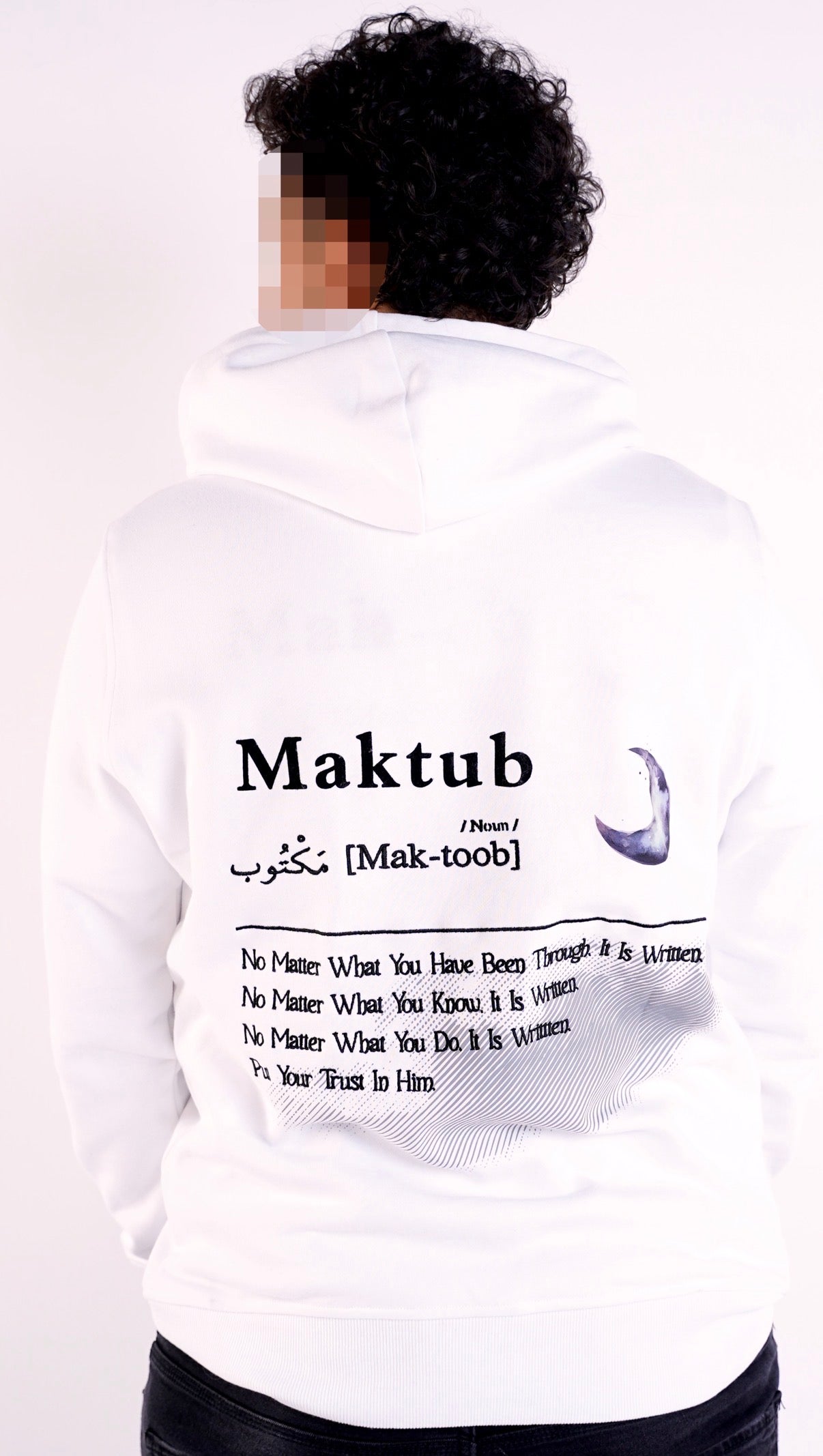 WHITE "MAKTUB" Slim Fit Hoodie