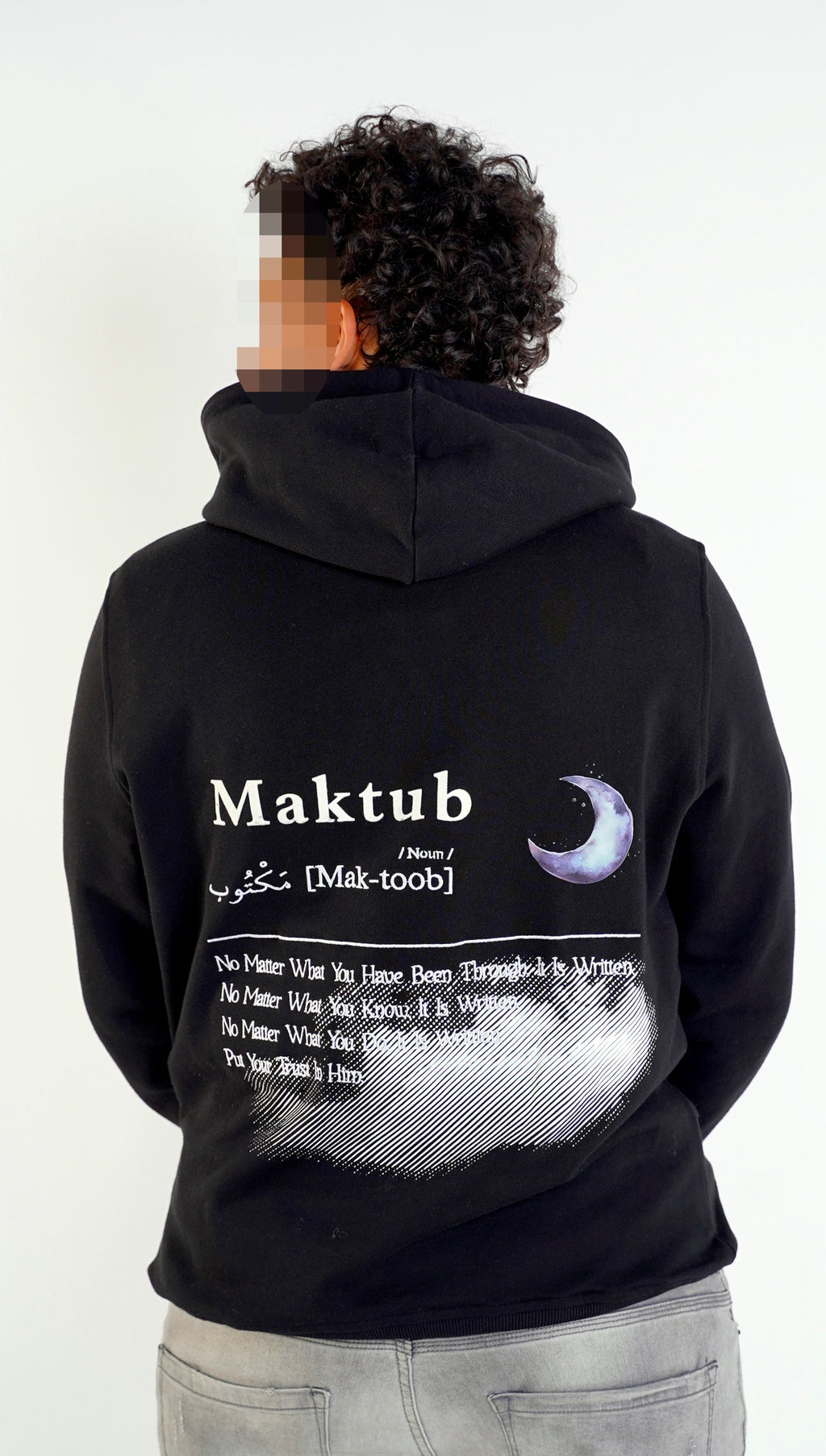 LIMITED EDITION 
BLACK "MAKTUB" Slim Fit Hoodie